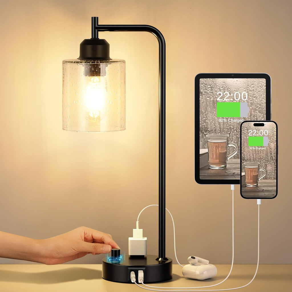 industrial desk lamp, fully dimmable small bedside table, main product view