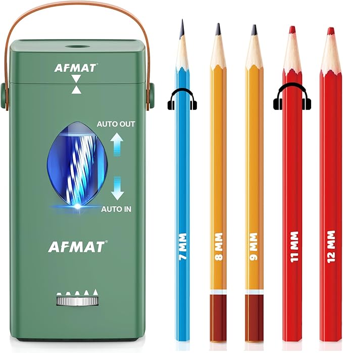 AFMAT Electric Pencil Sharpener, Rechargeable & Cordless, Fully Automatic by AFMAT