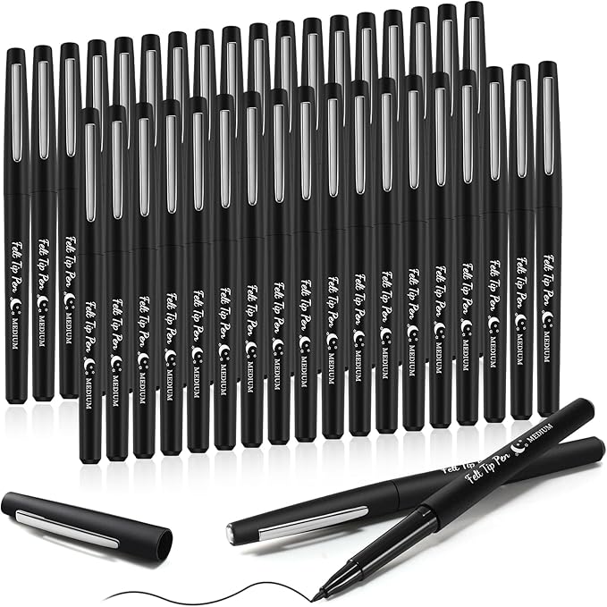 Fuyoooo 36 Pcs Felt Tip Pens 0.7mm Medium Point Colored Felt Tip Pens by Fuyoooo