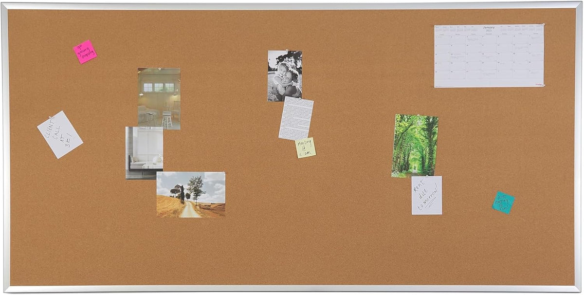 Staples Cork Bulletin Board, Aluminum Frame, 8x4 Ft