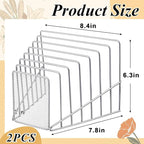 2 Pcs 7 Section Incline File Sorter Metal Wire Mesh File Rack - Image 2
