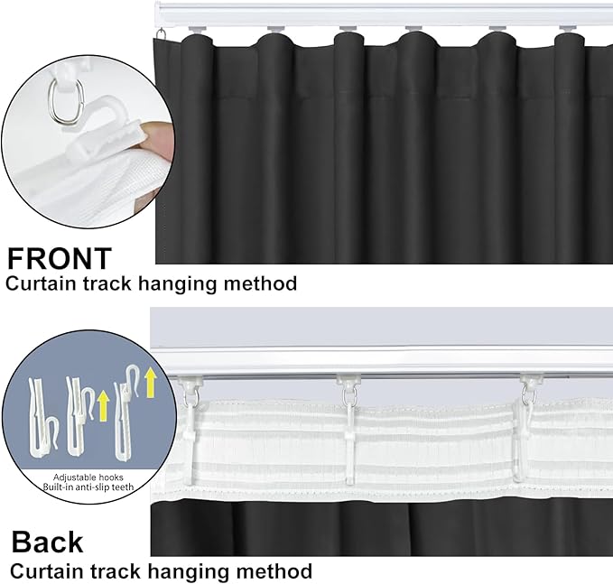Cbsroro Room Divider Blackout Curtain Track Curtains Wall Dividers Panels Screen - Image 5