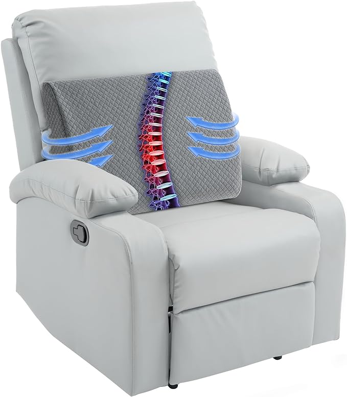 HOMBYS Lumbar Support Pillow for Recliner Chair, Memory Foam Back Support by HOMBYS