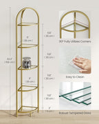 VASAGLE 5-Tier Corner Shelf Stand, Corner Bookshelf, Bathroom Organizer - Image 3