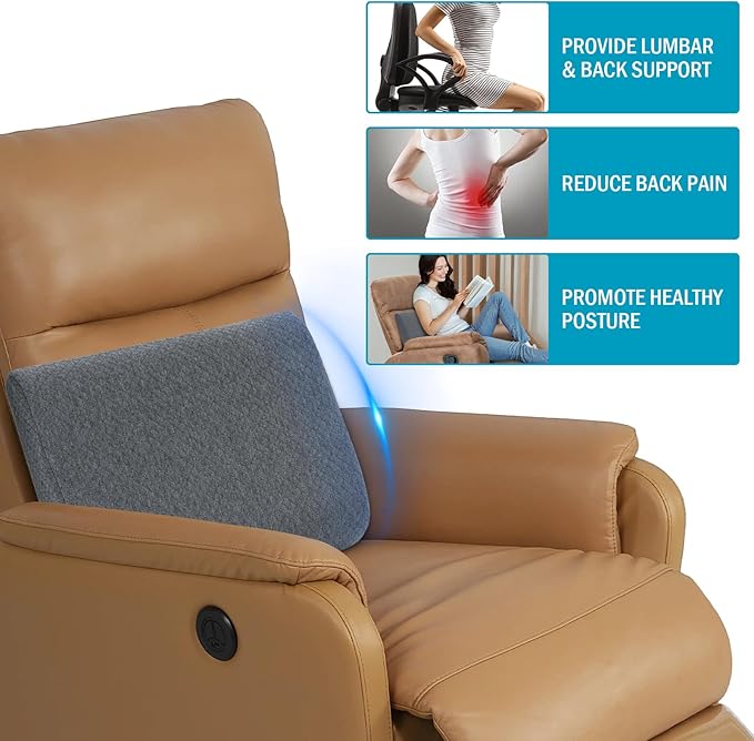 HOMBYS Lumbar Support Pillow for Recliner Chair, Memory Foam Back Support - Image 5
