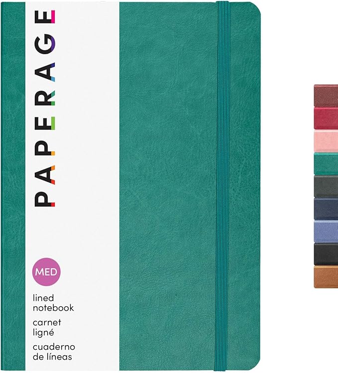 PAPERAGE Softcover Lined Journal Notebook, 160 Pages, Medium College Ruled by PAPERAGE