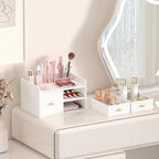 Bamboo Desk Organizer with Drawers Wooden Desktop Storage Drawers - Image 5