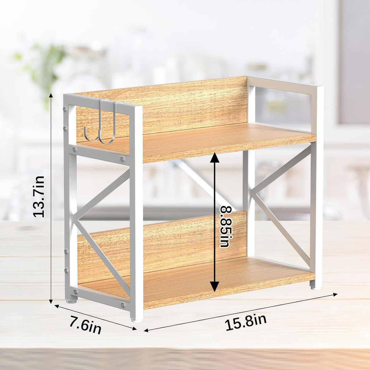 RUILALIFE Kitchen-Countertop-Organizer-Shelf, 2 Tier Coffee Bar Station Organ...