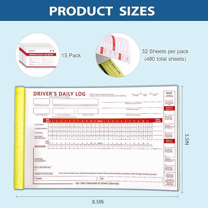 LINAUSTFB Daily Log Books for Truck Drivers - Image 5