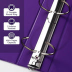 CIXILDTS 2-inch Round Ring Binder, Durable 2" 3 Ring Binder Fit Letter Size - Image 4