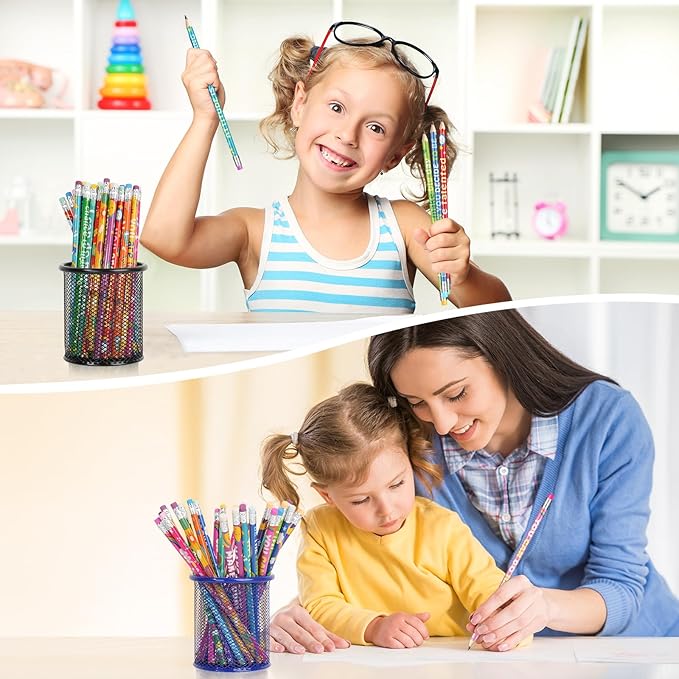 100 Pcs Motivational Pencils Bulk, Rainbow Inspirational School Pencils - Image 6