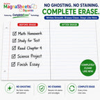 MAGNASHEET Squares Magnetic Dry Erase Notebook Paper for Classroom Whiteboards, Jumbo 22 x 28 Inch Teaching Sheet, 4 Panel Magnetic Writing Surface, Complete Erase PET Vinyl, Teacher Classroom Supplies