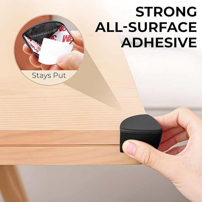 Baby Proofing Corner Protector Baby 12 Pack Black – Food Grade Silicone Table - Image 6