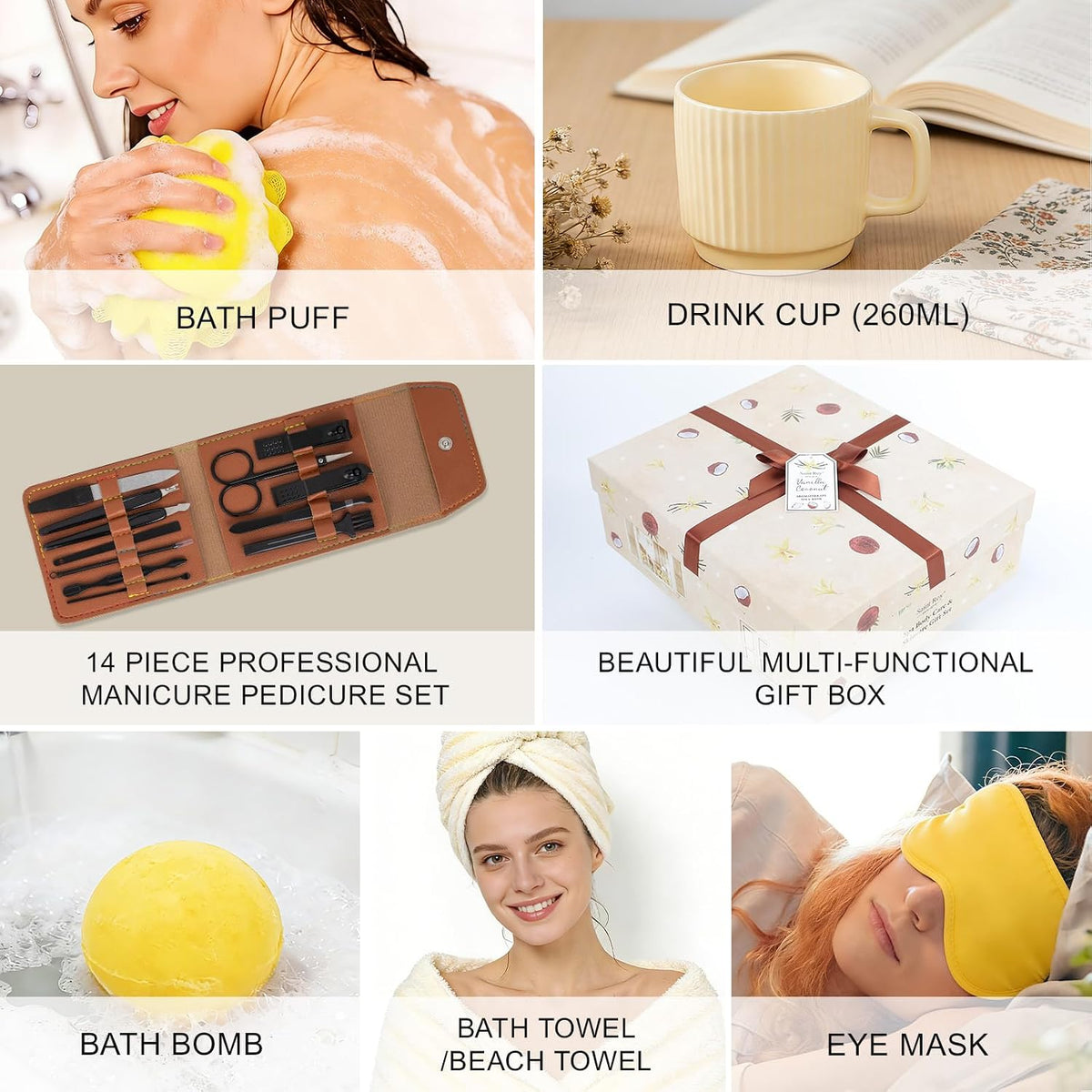 Get Well Soon Gifts Baskets, Coconut Spa Self Care Package After Surgery