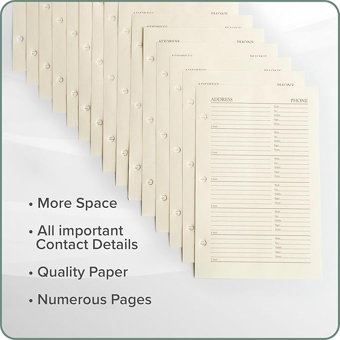 Gallery Leather Address Book Refill Replacement Pages - Image 4