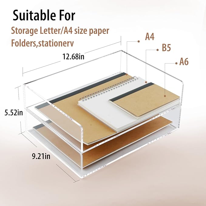 4 Pack Acrylic Paper Tray Organizer - Image 3