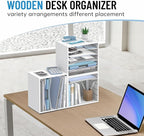 SHARKWOODS 5-Tier Wood Desk Organizer, Paper Tray Organizer - Image 2