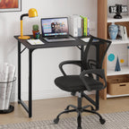 PayLessHere | 32" Office Desk with Ergonomic Office Chair | Black & Black | with Height Adjustable and Reclining Chair | Sturdy Computer Desk with Thick Desktop and Adjustable Legs | For Home, Office