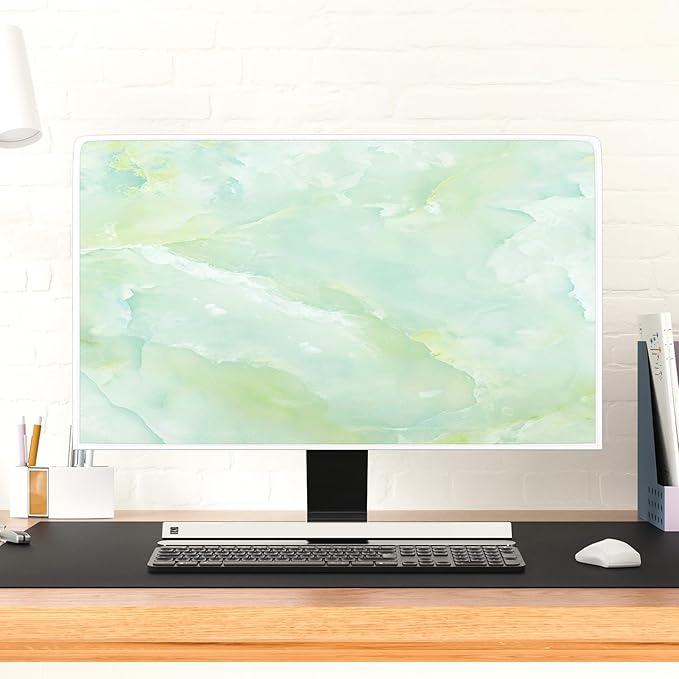 Baocicco Sage Green Marble Waterproof TV Dust Cover 50, 52 Inch Anti-Static - Image 4