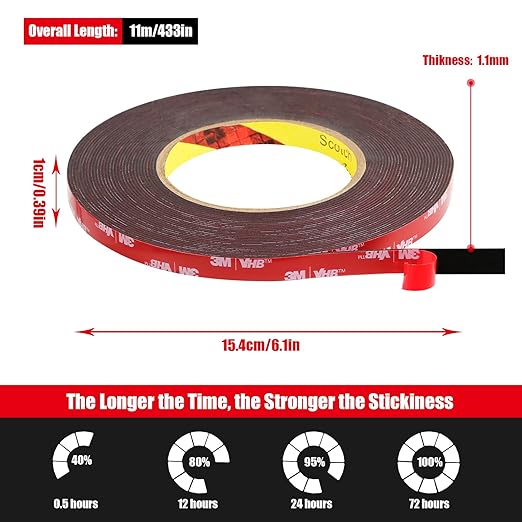Double Sided Tape Heavy Duty, Waterproof Mounting Foam Tape, 36.5ft Length - Image 7