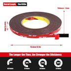 Double Sided Tape Heavy Duty, Waterproof Mounting Foam Tape, 36.5ft Length - Image 7