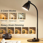 BOHON LED Desk Lamp with USB Charging Port 3 Color Modes Dimmable Reading Light - Image 2