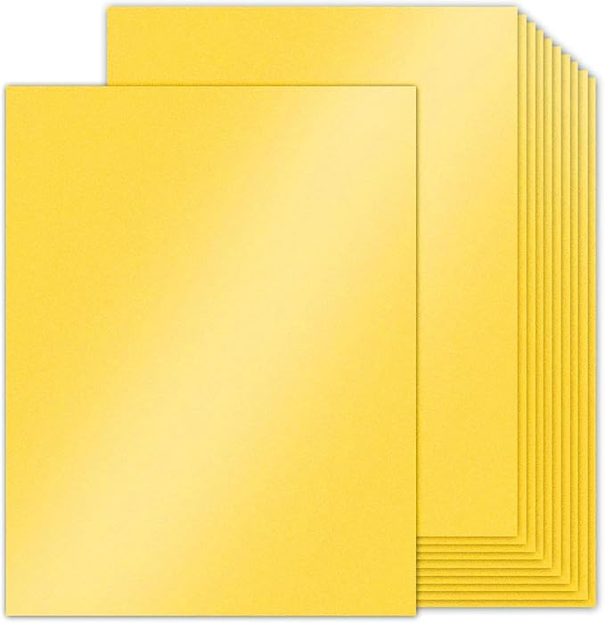 Double Sided Gold Cardstock 8.5 x 11 Metallic Paper, Goefun 100 Sheets 80lb by Goefun