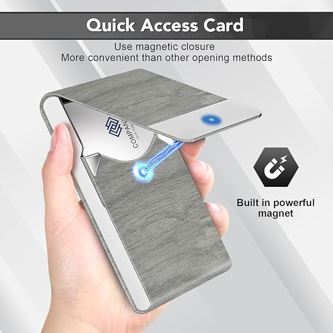 Business Card Holder with Ultra Slim Design, Business Card Case with Premium PU - Image 4