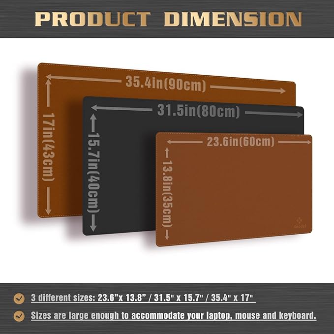 K KNODEL Desk Mat, Dual-Sided Office Desk Pad, Waterproof Desk Mat - Image 2