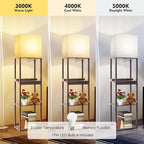 RUNTOP Floor Lamp with Shelves, Modern Standing Lamp with Wireless Charger - Image 4