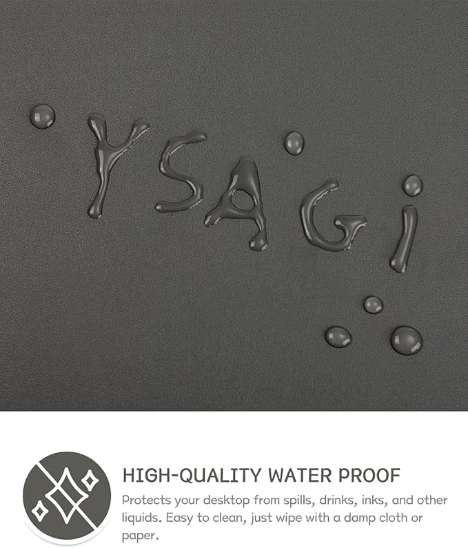 YSAGi Non-Slip Leather Desk Pad, Waterproof Laptop Computer Desk Keyboard Mat - Image 4