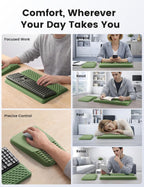 Vaydeer Keyboard Stand and Mouse Pad Set with Wrist Rest, Soft Memory Foam Wrist Support, Ergonomic Wrist Cushion for Desk, Relieves Carpal Tunnel Pain, Palm Hand Typing for Office, Gaming, Green