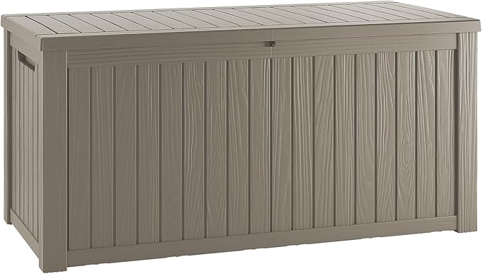 TARKARI 200 Gallon Lockable Resin Deck Box, Waterproof & UV-Resistant Outdoor by Home