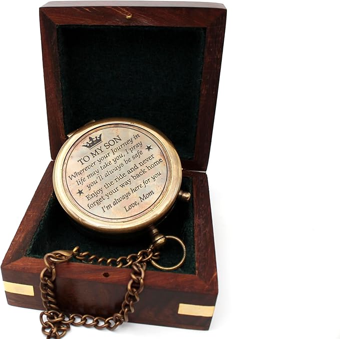 US HANDICRAFTS Brass Compass - Image 3