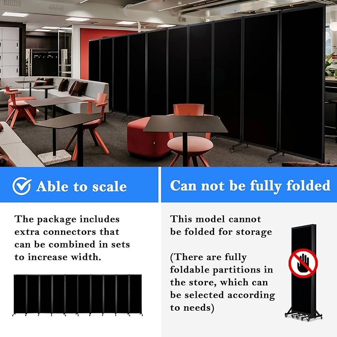Upgrade Version Room Partition and Divider, Freestanding Rolling Dividers - Image 4