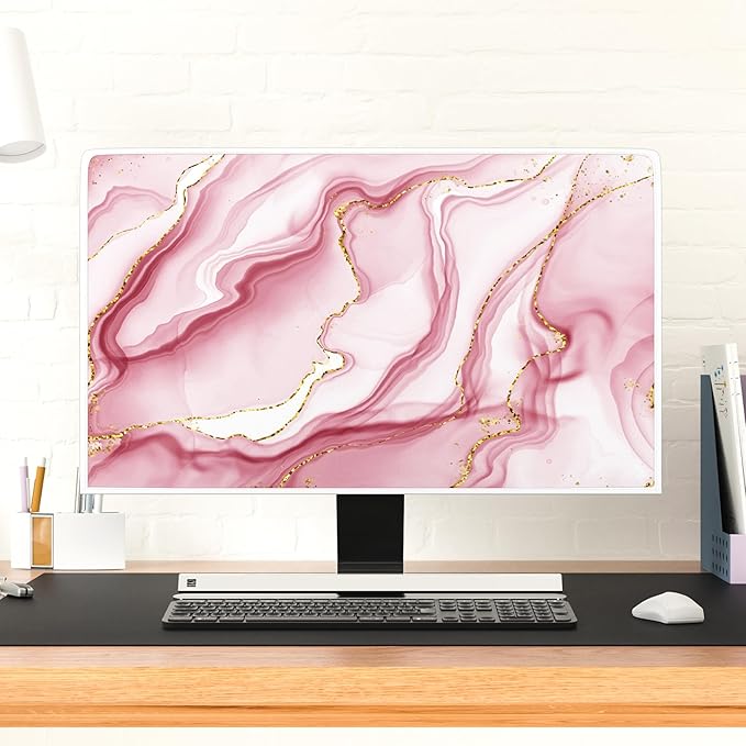 Baocicco Gold Pink Marble Waterproof TV Display Screen Cover 58, 60 Inch TV - Image 4