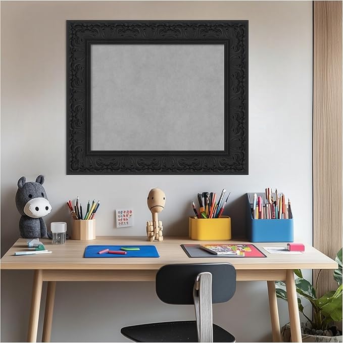 Amanti Art Black Framed Magnetic Board 23x27 Small Vision Board - Image 5