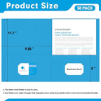 Two Pocket Folders, PANDRI 50 Pack 2 Pocket Folders, Letter Size Paper File - Image 2