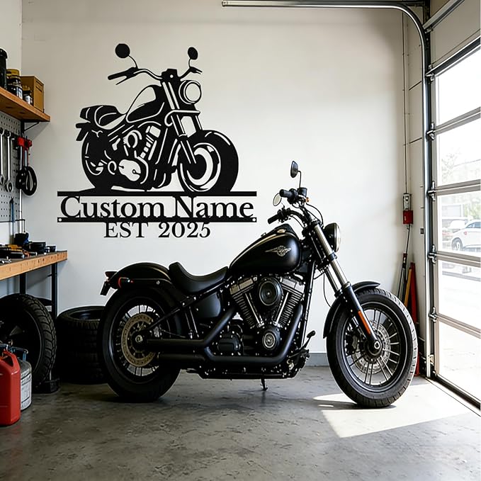 Custom Motorcycle Metal Sign Personalized Biker Name Sign Motorcycle Wall Art - Image 9