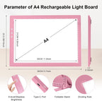 xvv rechargeable tracing board, ultra-thin light pad with, close-up detail
