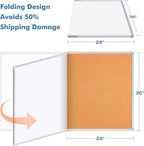 Magnetic White Board and Cork Board Combo, 48 X 36 inches Whiteboard Bulletin - Image 5