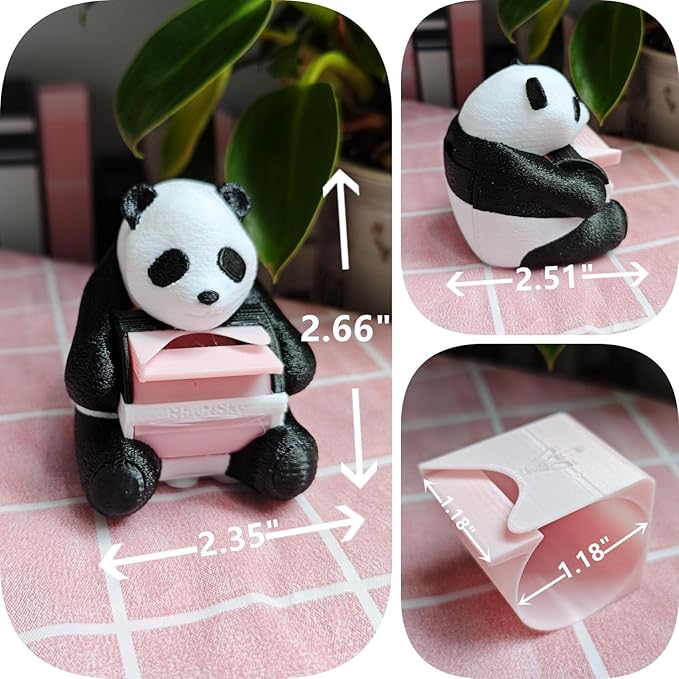RhyNSky Panda Manual Sticker Dispenser Postage Stamp Roll Dispenser Holder - Image 3