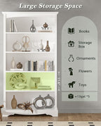 TVU 5-Tier Wooden Bookshelf, 65 Inch Tall Bookshelf - Image 4