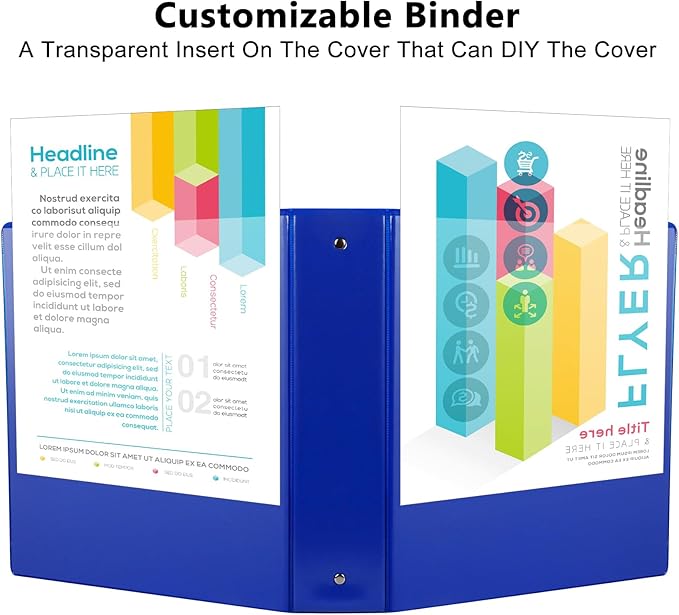 CIXILDTS 2-inch Round Ring Binder, Durable 2" 3 Ring Binder Fit Letter Size - Image 5