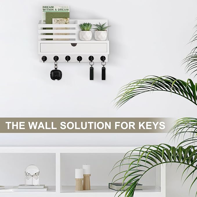 Lucundm Key Holder Wall Mount, Mail Holder - Image 6