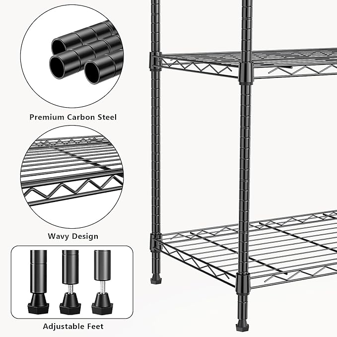 M MZG 1000 lbs 4Tier Shelf Metal Storage Shelves Wire Rack Closet Organizers - Image 5