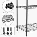 M MZG 1000 lbs 4Tier Shelf Metal Storage Shelves Wire Rack Closet Organizers - Image 5
