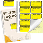 1 Pack Visitor Badges with Carbon Copy Visitor Stickers Letter Size Visitor Log by Unknown