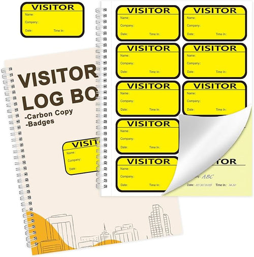 1 Pack Visitor Badges with Carbon Copy Visitor Stickers Letter Size Visitor Log by Unknown