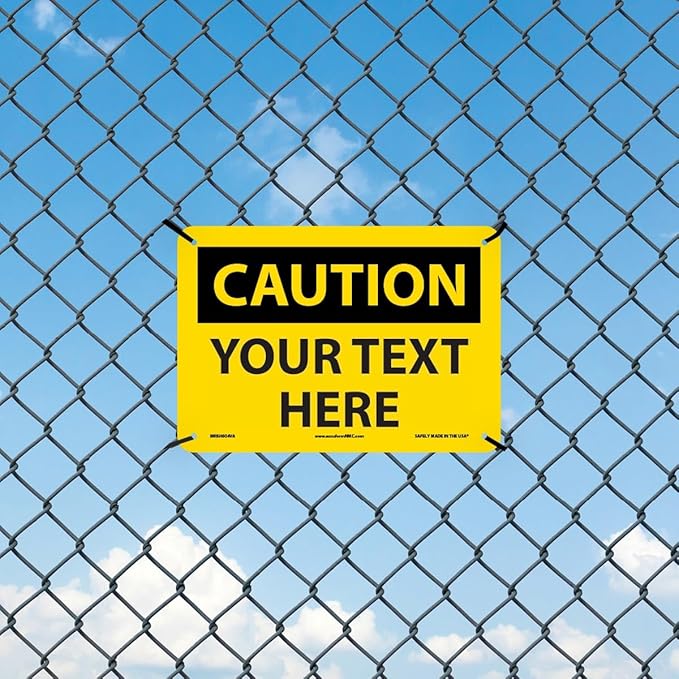 AccuformNMC Custom OSHA Style Caution Sign 7 x 10 Inches Aluminum Safety Sign - Image 3